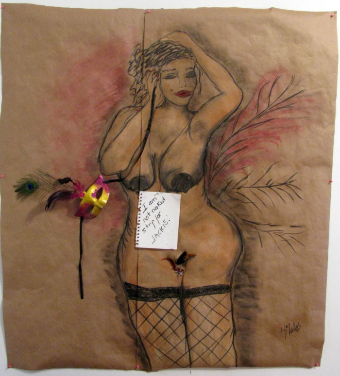 Strip for Jackie, 2014 Mixed Media on paper 145cmx130cm